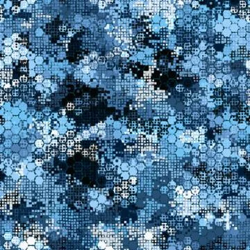 Camouflage seamless pattern with blue hexagonal endless geometric camo 스톡 일러스트