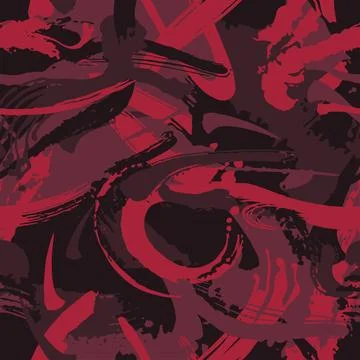 Camouflage seamless pattern. Camo with brush strokes. Vector Stock Illustration