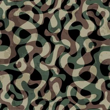 Camouflage seamless pattern with grunge effect Stock Illustration