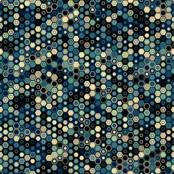 Camouflage seamless pattern with hexagonal endless geometric camo Stockillustratie