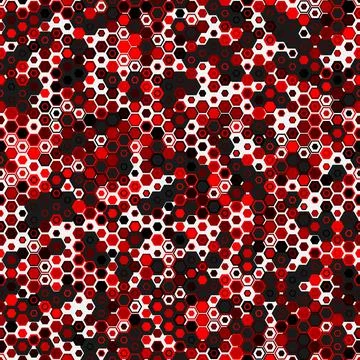 Camouflage seamless pattern with hexagonal endless geometric camo Stockillustratie