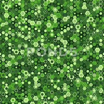 Camouflage seamless pattern with hexagonal endless geometric camo Stock Illustration