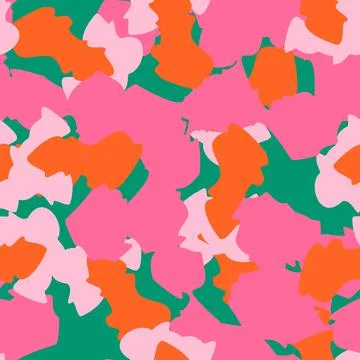 Camouflage seamless pattern. Irregular shapes endless wallpaper. Abstract ani イラスト素材