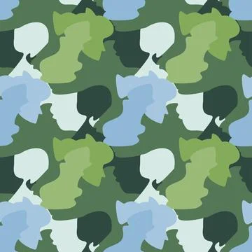 Camouflage seamless pattern. Irregular shapes endless wallpaper. Abstract ani Stock Illustration