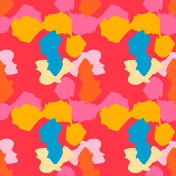 Camouflage seamless pattern. Irregular shapes endless wallpaper. Abstract ani イラスト素材