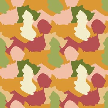 Camouflage seamless pattern. Irregular shapes endless wallpaper. Abstract ani Illustrazione stock