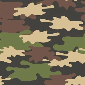 Camouflage Seamless Pattern. Military Repeat Army Texture . Green Brown Olive Stock Illustration