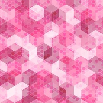 Camouflage seamless pattern with pink hexagonal endless geometric camo イラスト素材