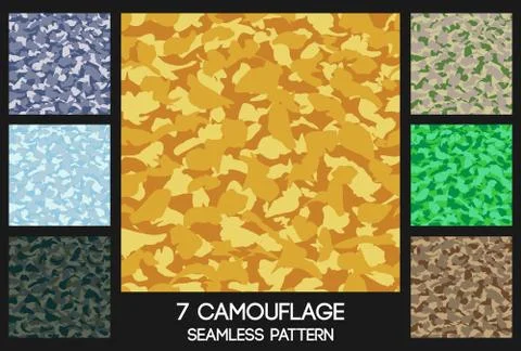 Camouflage seamless pattern set イラスト素材