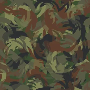 Camouflage seamless pattern texture. Abstract vector military camo backgound Illustrazione stock