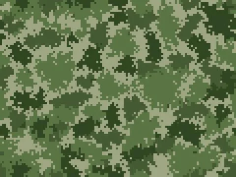 Camouflage seamless pattern. Trendy style pixel camo. Stock Illustration