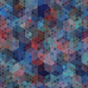 Camouflage seamless pattern. Urban hexagonal fashion clothing style. Ilustração Stock