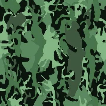 Camouflage seamless vector pattern - military camo texture. Stock Illustration