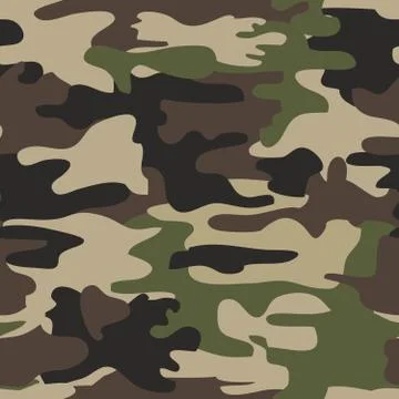 Camouflage seamless woodland pattern, vector illustration イラスト素材