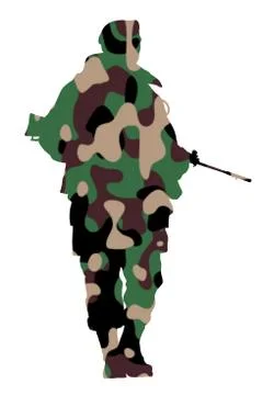 Camouflage Soldier Stock Illustration