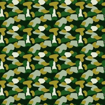 Camouflage spots green seamless vector pattern. Stock Illustration