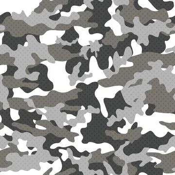 Camouflage texture seamless pattern, abstract. Illustrazione stock