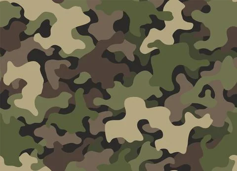 Camouflage texture seamless pattern. Abstract modern camo background for fabric Stock Illustration