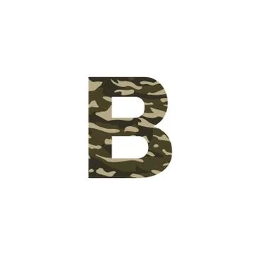 Camouflage Vector Logo Letter B Stock Illustration