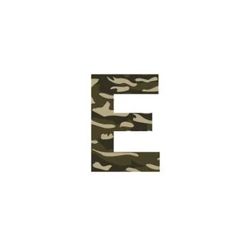 Camouflage Vector Logo Letter E Stock Illustration