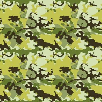 Camouflage vector pattern - seamless green army camo fashion fabric backgroun 스톡 일러스트