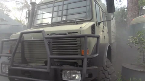 Camouflage vehicles Stock Footage 37459677