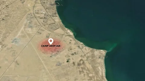 Camp Arifjan Map Animation  US Military Base in Kuwait Stock Footage 311966632
