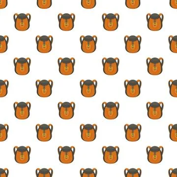 Camp backpack pattern seamless vector Stock Illustration