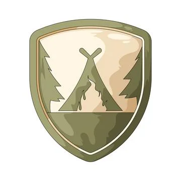Camp badge illustration Stock Illustration