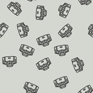 Camp bag line seamless pattern Illustrazione stock