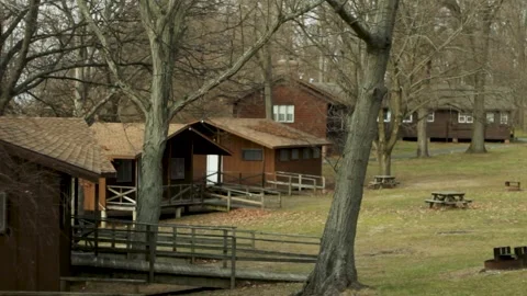 Camp Buildings Empty Video stock 301573510
