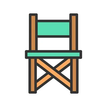 Camp Chair icon vector image. Stock Illustration