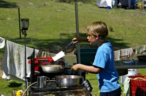 Camp cook Stock Photos
