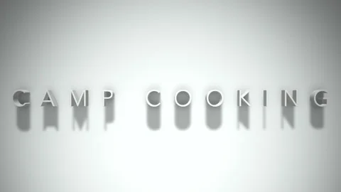 Camp cooking 3D title animation with shadows on a white background Stock-Footage 297904253