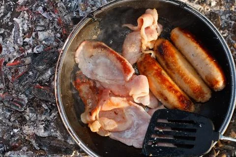 Camp cooking Stock Photos