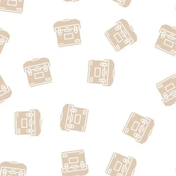 Camp cooler glyph seamless pattern Stock Illustration