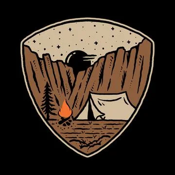 Camp Desert Graphic Illustration Vector Art T-shirt Design Stock Illustration