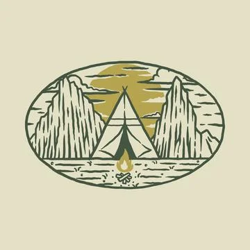 Camp Desert Graphic Illustration Vector Art T-shirt Design Stock Illustration