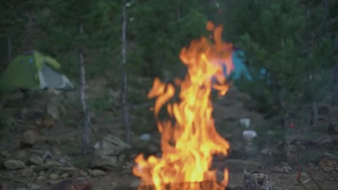 Camp fire 01 Stock Footage 168360307
