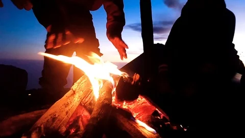 Camp fire 01yeni Stock Footage 100039031