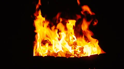 Camp Fire Burning At Night 库存影片 97271259