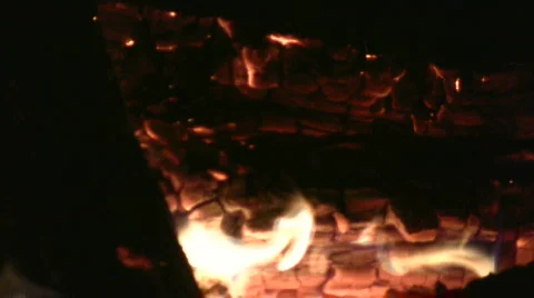 Camp fire close up Video stock 487719