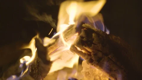 Camp Fire Close Up Stock Footage 106759771