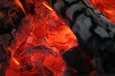 Camp fire close up Stock Photos