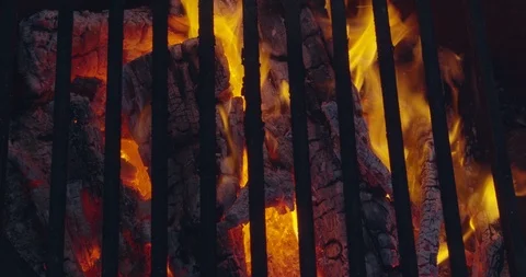 Camp fire close up view Stock Footage 116779541