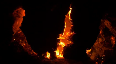 Camp Fire Coals Close Up Stock Footage 58200346