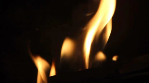 Camp fire, flickering flames Stock Footage 33748657