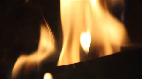 Camp fire, flickering flames Stock Footage 33749112