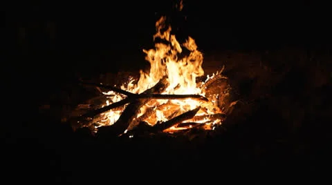 Camp Fire Stock Footage 23139098