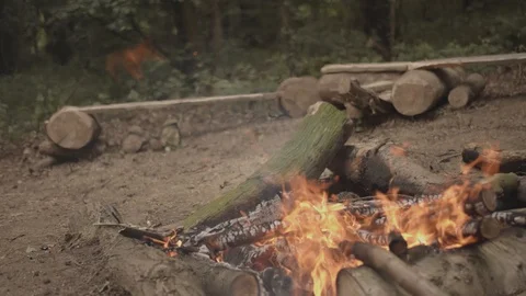 Camp Fire Stockbeeldmateriaal 119074604